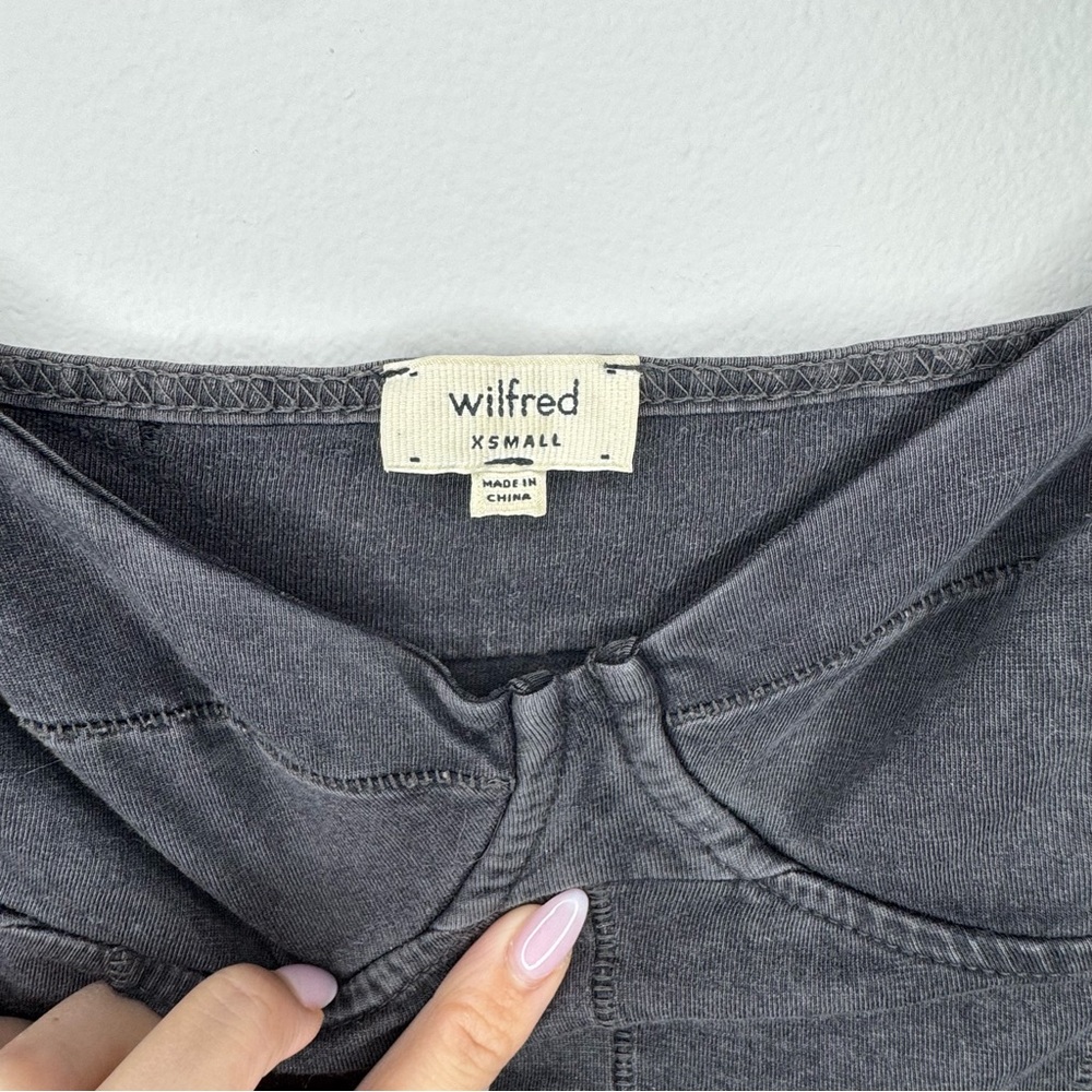 Y2K VINTAGE Aritzia Wilfred Bustier Tank Top Gray Pima Cotton XS EUC